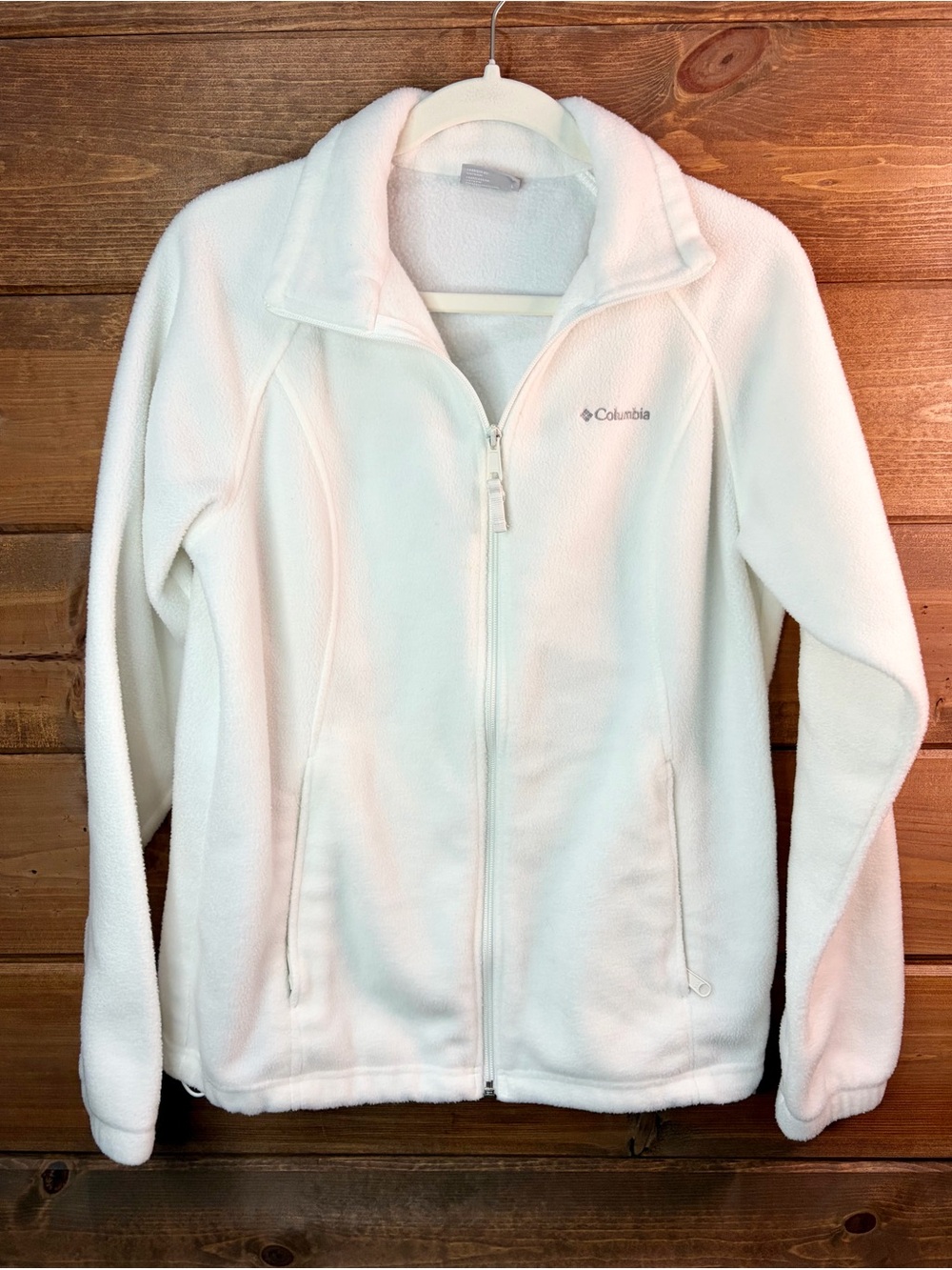 Columbia Women's Cream Full-Zip Teddy Fleece Jacket Size Large 💕